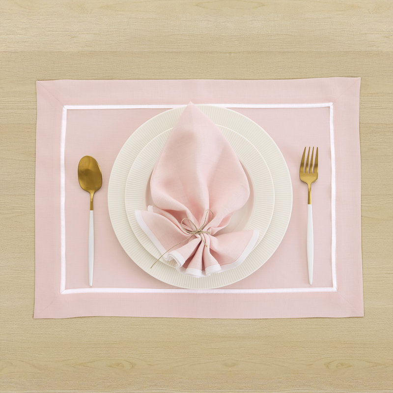 100% Pure Linen Dinner Napkins -kensington, Pink