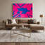Hard Edge 81, art mural sur toile rose-1967516365