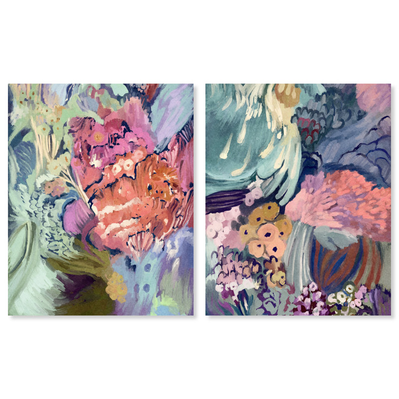 Abstract Botanicals Set Set by Oliver Gal, 72"H x 60"W, Gallery Wrapped