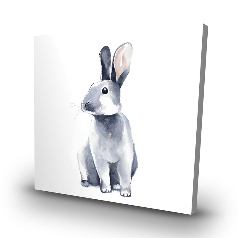 curious rabbit - 32"x32" art on canvas