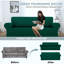 Housses de canapé extensibles 1 pièce pour 3 coussins de canapé Housse de protection pour canapé avec fond élastique pour enfants et chiens (vert foncé, grand)