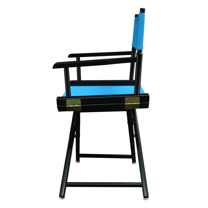 Chaise de réalisateur pliante 18 po, Noir, noir, noir, noir, Turquoise