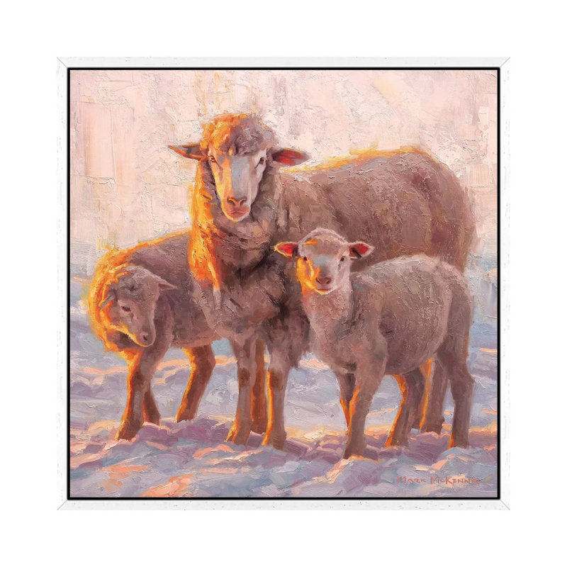 Sundown 1 Piece Painting on Canvas, 45.72cm H x 45.72cm W x 3.81cm D, White Framed