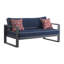 Canapé d'extérieur à structure en métal Tommy Hilfiger Monterey, bleu marine et gris foncé