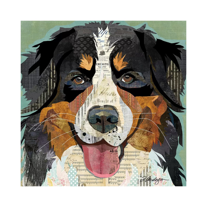 Bernese Mountain Dog Collage by Traci Anderson - Painting on Canvas, Wrapped Canvas, 66.04cm H x 66.04cm W x 1.91cm D