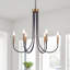 Lustre noir à 6 lumières à intensité variable