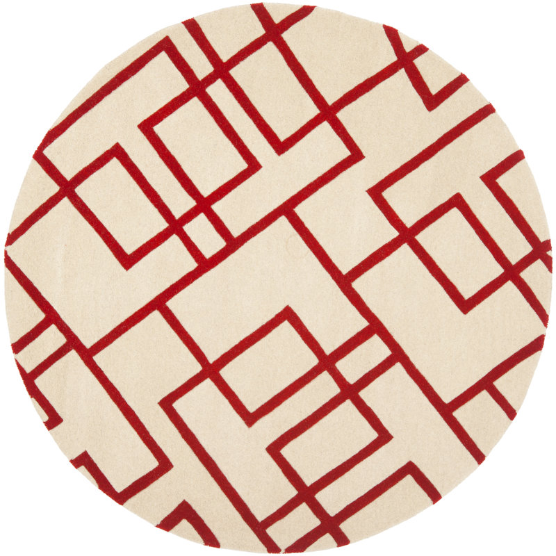 Soho Hand Tufted Wool Geometric Rug, Round 6'
