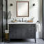 Miroir mural de salle de bain étroit et moyen à cadre biseauté pia-120430877