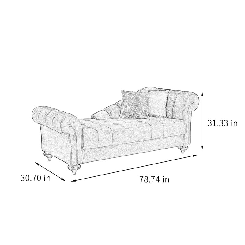 Chaise longue élégante en flanelle paresseuse, Orienté à droite