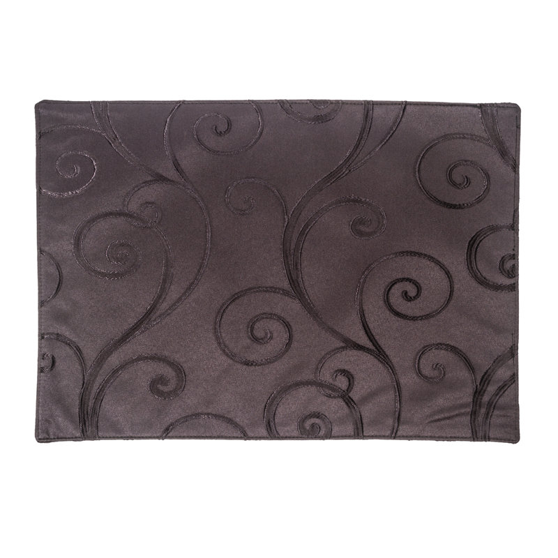 Patrica Polyester Abstract Rectangle Placemat, Forged Iron