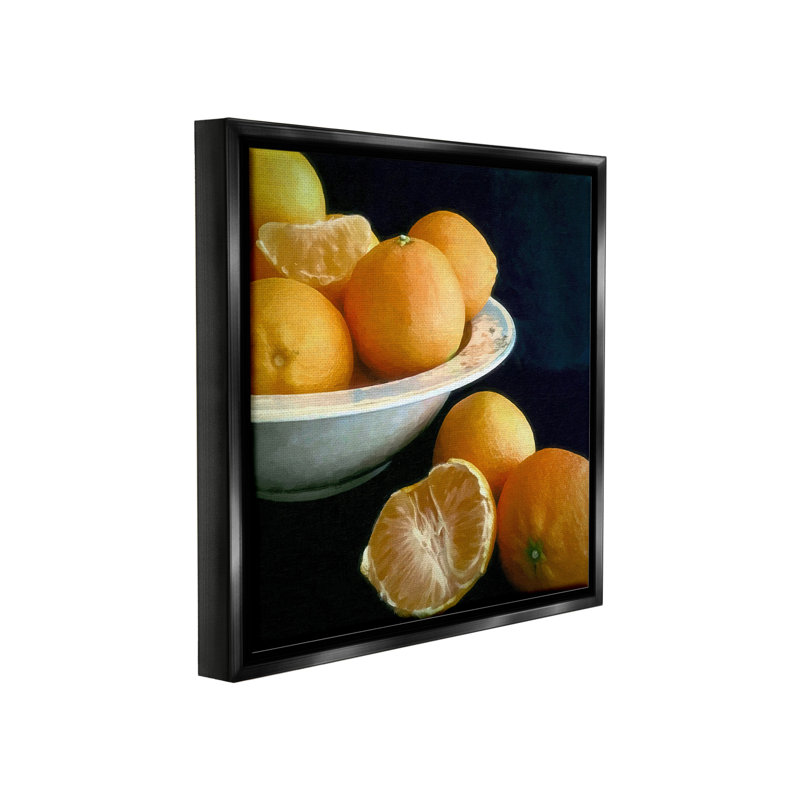 «Peeled Oranges Still Life» sur, Noir, H 18 po x l 18 po