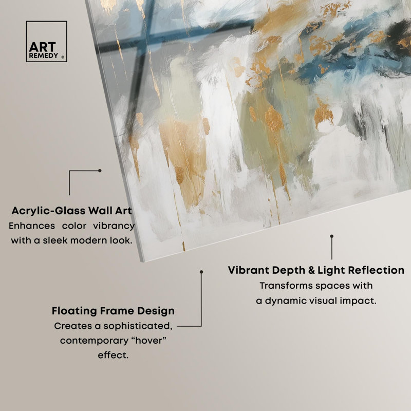 «Downpour of Gold Boho Decor», reproduction d'art par Art Remedy, H 16 po x l 24 po