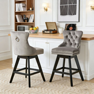 Swivel Velvet Barstools