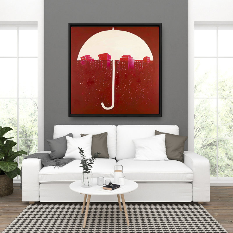 «Red City Under Umbrella» sur toile