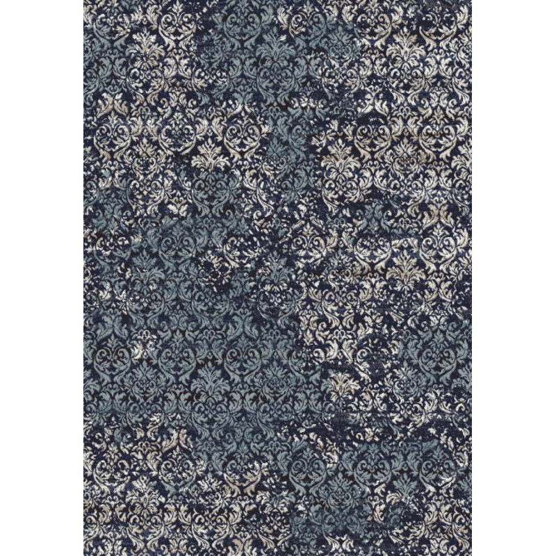 Tapis bleu foncé erroll, Rectangle 6 pi 7 po x 9 pi 6 po