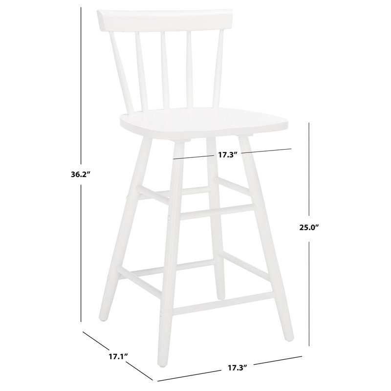 Bismarck Tally Wood Counter Stool, White