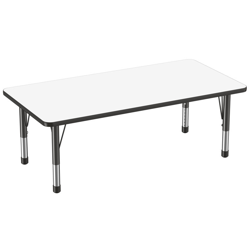 Table d'activités rectangulaire, 30" x 60", Tableau blanc / noir, Épais