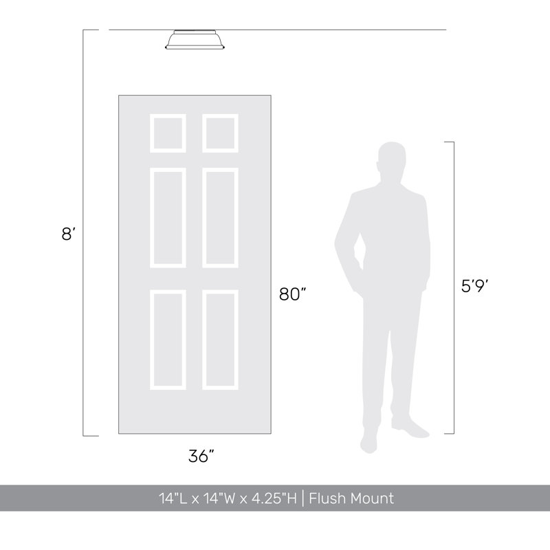 Calico Steel Flush Mount, White, Matte Black