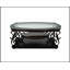 Table basse polyvalente à plateau en verre avec tablette centrale, parfaite pour un décor moderne et rustique, utilisation multifonctionnelle