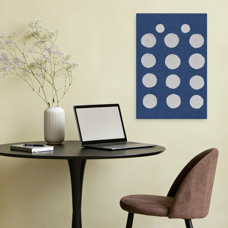 Cercles bleus sereins, reproduction d'art géométrique moderne abstraite, H 24 po x l 16 po