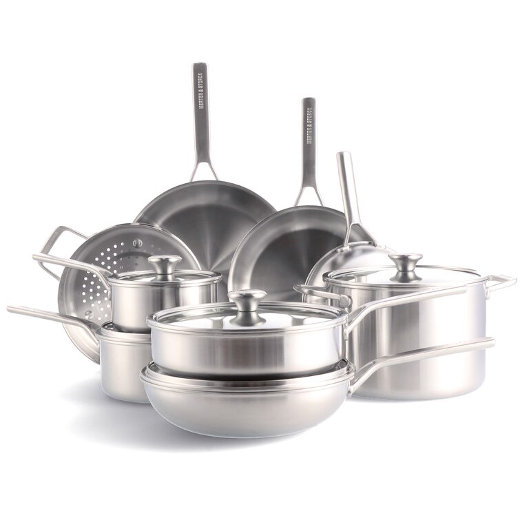 stainless steel cookware set 14pcs big