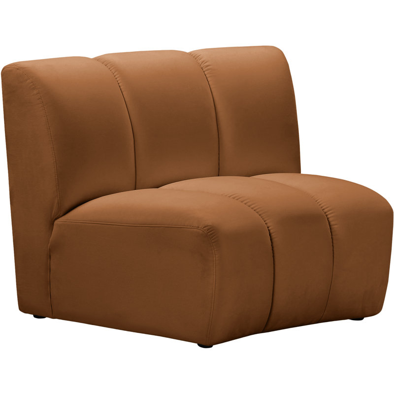 Dabir Velvet Slipper Chair, Saddle Velvet