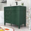 Meuble-lavabo de salle de bain avec lavabo en céramique, 2 tiroirs et un tiroir basculant-847371093