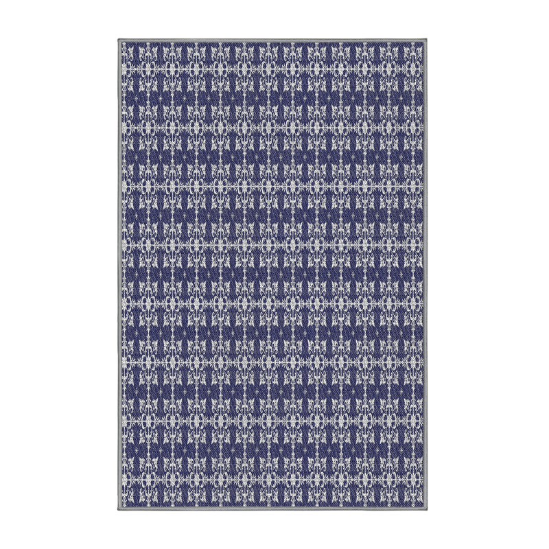 Damask Indoor Rug, Rectangle 6' x 9'