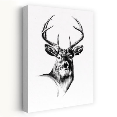 Impression d'art mural majestueux, réaliste, contemporain, forêt de cerfs, abstrait