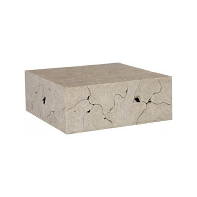 Teak Slice Coffee Table, Square, Oat Finish