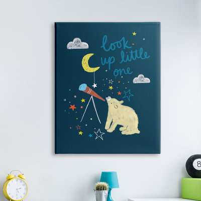 " Look Up Little One Phrase Kid's Telescope Bear " by Linda Birtel