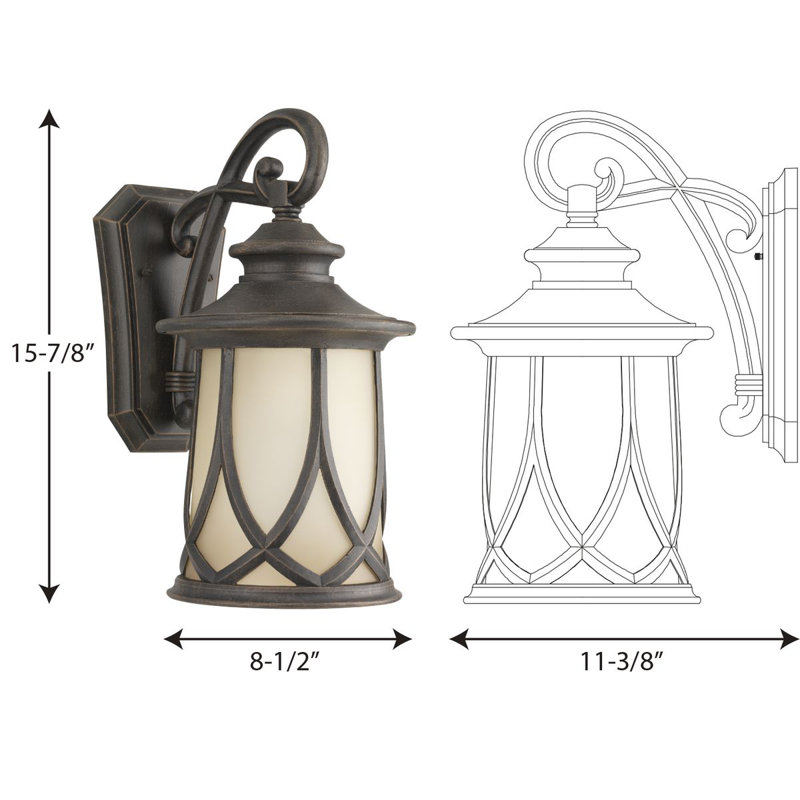 Lanterne murale d'extérieur Rawson, H 15,87 po x l 8,5 po x P 11,25 po