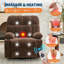 Fauteuil inclinable à bascule surdimensionné avec chaleur et massage - pivotant, inclinable et relaxant-1786320986
