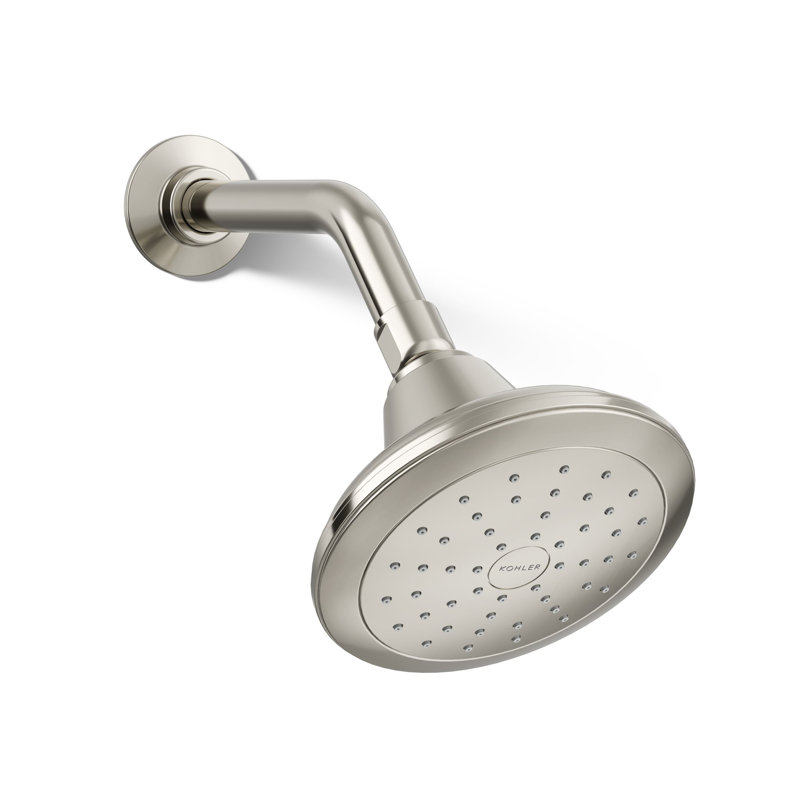 Pinstripe 2.5 GPM Single-Function Wall-Mount Shower Head Katalyst Air-Induction Spray, Vibrant Polished Nickel, 1.75 GPM