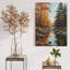 Tableau mural en verre trempé Paysage de rivière d'automne-672257831
