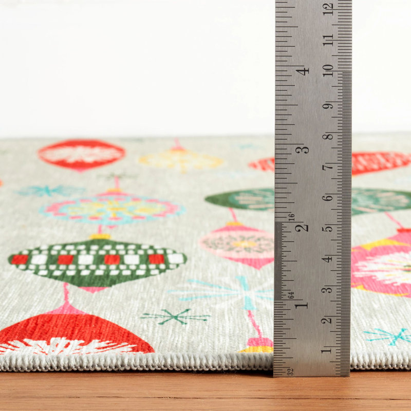 Ornaments Multi Machine Washable Rug, Runner 2'6" x 6'