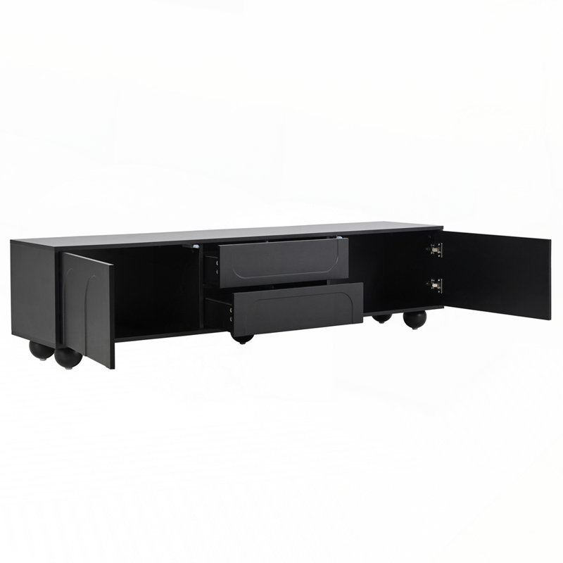 Meuble télé 69,6 po, Noir
