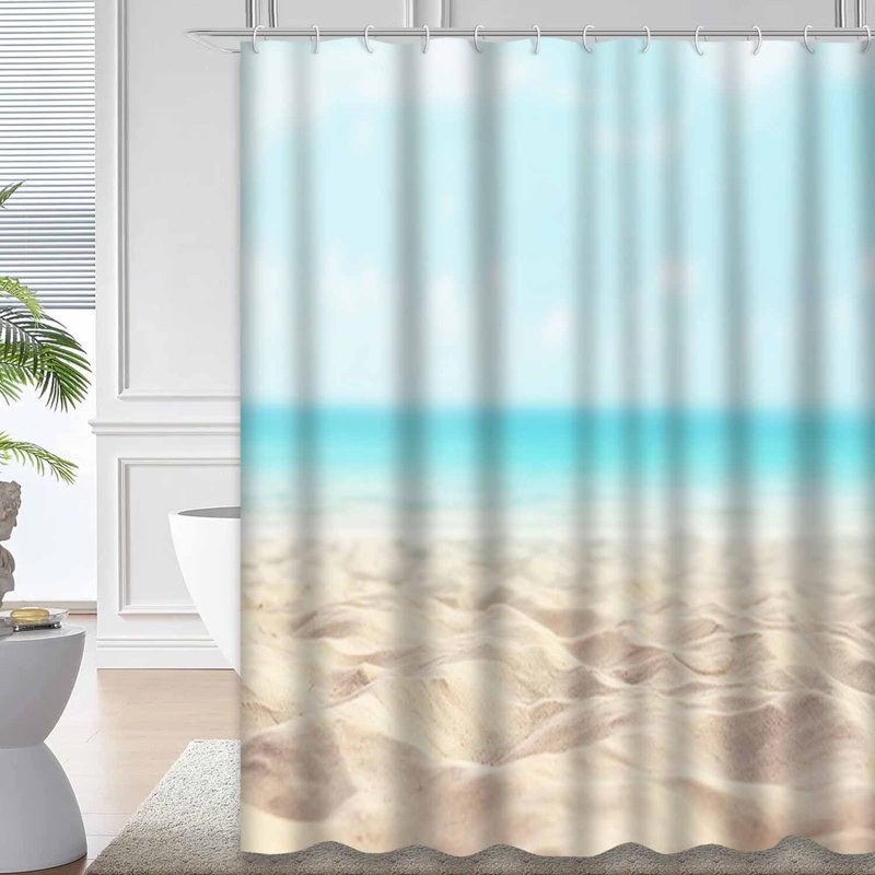 Plage de sable avec ciel de mer tropical et journée ensoleillée avec 12 crochets, L 72 po x l 84 po