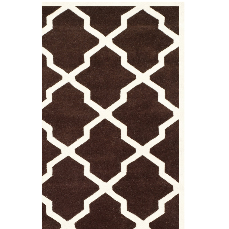 Carolene Hand Tufted Wool Geometric Rug, Square 7'
