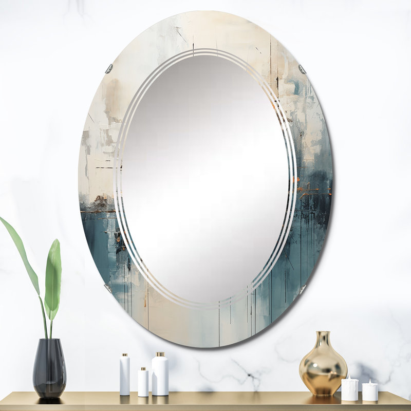 Naike - Miroir mural moderne ovale, 36 po x 24 po
