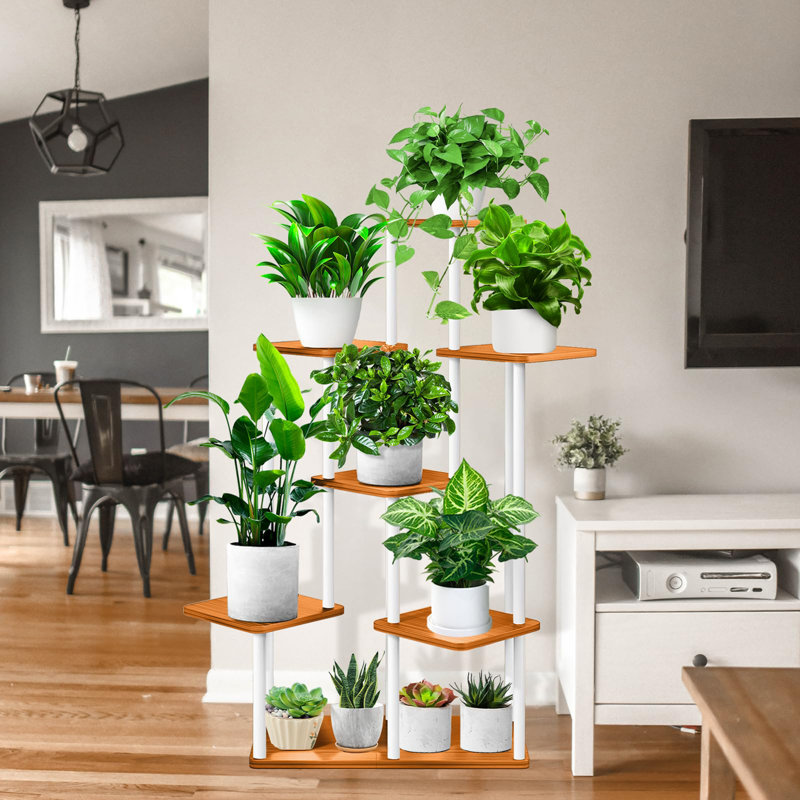 Support pour plante 7 niveaux, Chêne / blanc