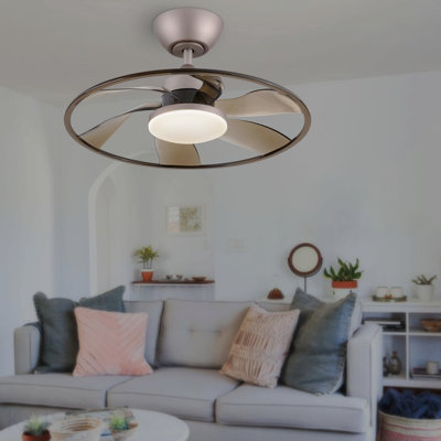 Light Pro 22 po Ventilateur de plafond à DEL blanc mat avec moteur à courant continu