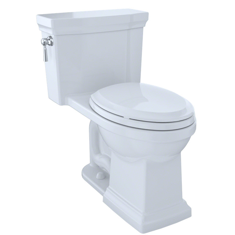 TOTO® Promenade® II One-Piece Elongated 1.28 GPF Universal Height Toilet with CEFIONTECT, Cotton White, Cotton, Left-Hand