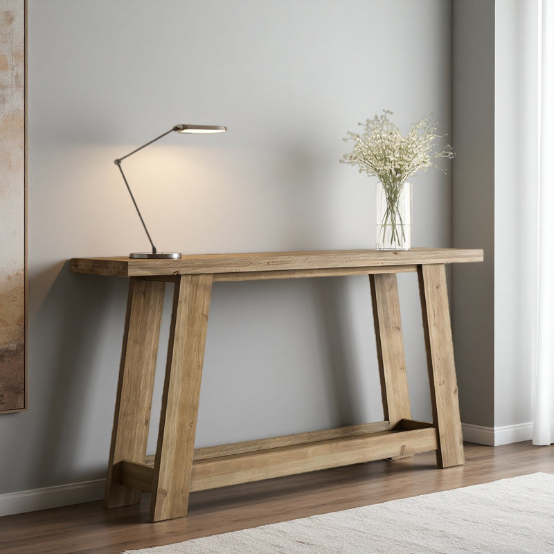 Table de canapé étroite, console à deux niveaux, table d'entrée en bois