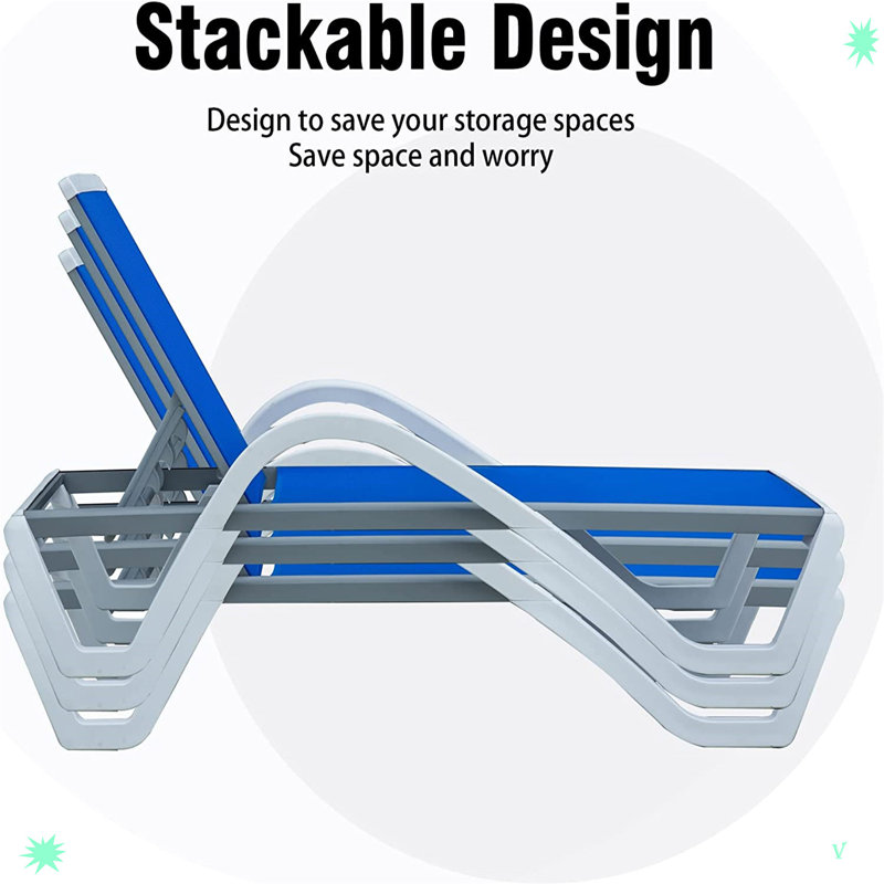 Cerine Aluminum Outdoor Lounge Chair, Blue