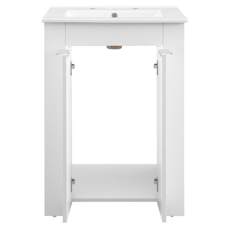 Meuble-lavabo 24 po Maybelle par Modway, Blanc, Blanc