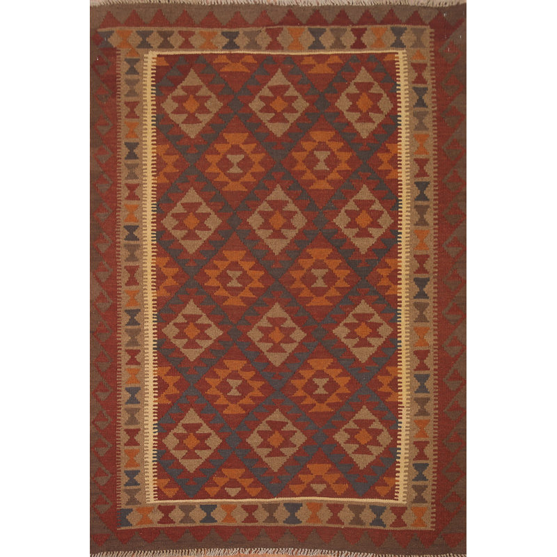 Tapis oriental géométrique Kilim 5 x 6