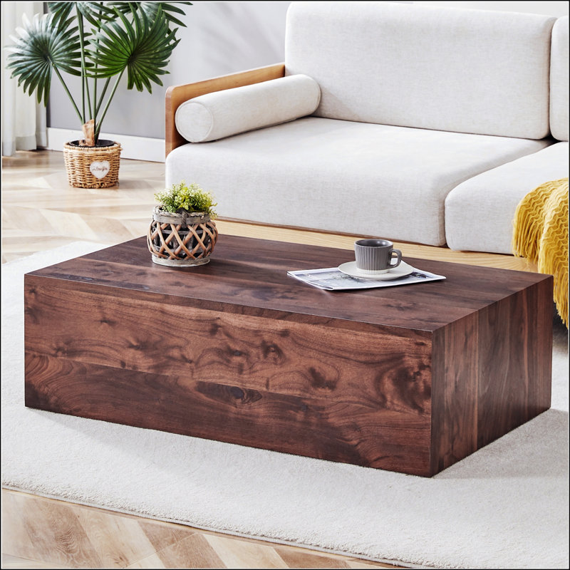 Table basse en bois aggloméré noyer