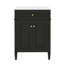 Meuble-lavabo de salle de bain 24 po avec lavabo, armoire de rangement moderne avec 2 portes à fermeture douce et un tiroir basculant, structure en bois massif-483328426