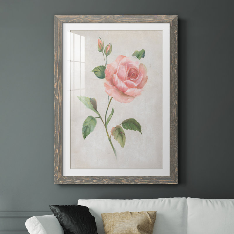 Grandiflora I - peinture encadrée, H 37,5 po x l 27,5 po x P 1,5 po, Encadré gris